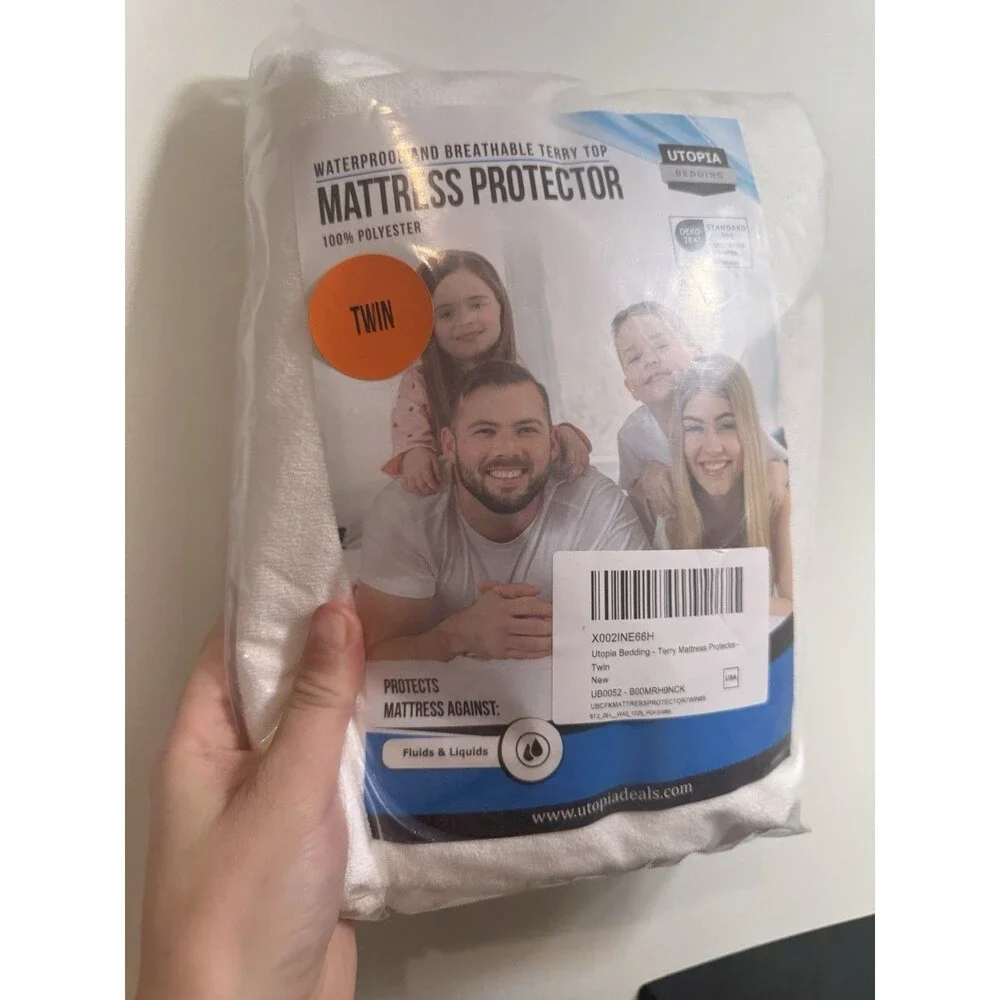 Waterproof Mattress Protector Twin Size, Premium Terry Mattress Cover 200 GSM, B